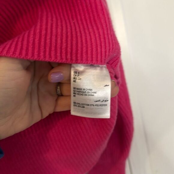 On 34th pink ribbed collared vneck sweater small - Picture 6 of 10